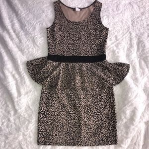 Leopard print body con dress